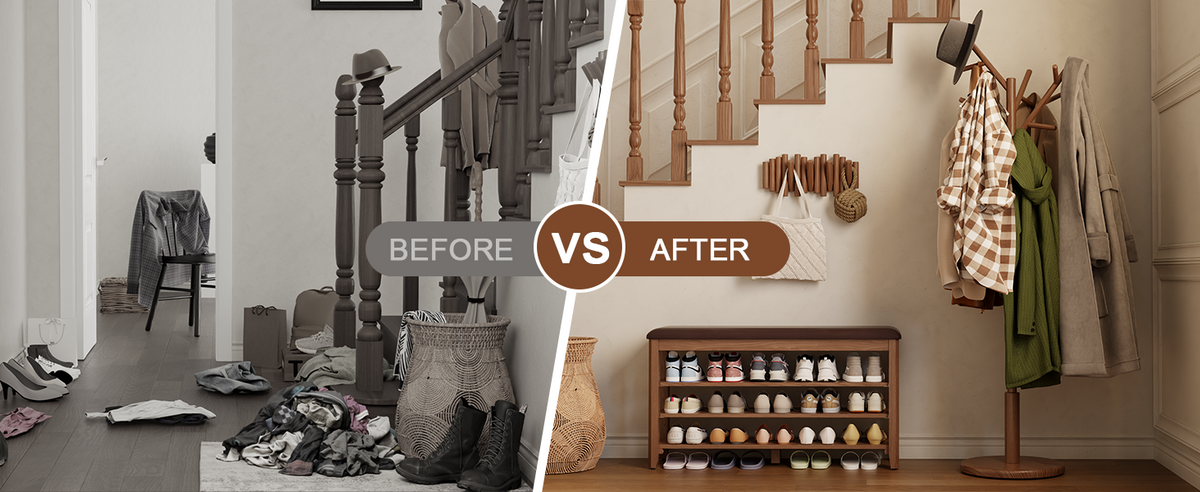 Coat Rack,Solid Wood Coat Rack Freestanding with 12 Hooks,Coat tree freestanding 3 Adjustable Heights for coat, Hats, Handbags,Coat Stand for Entryway,Bedroom (Walnut)