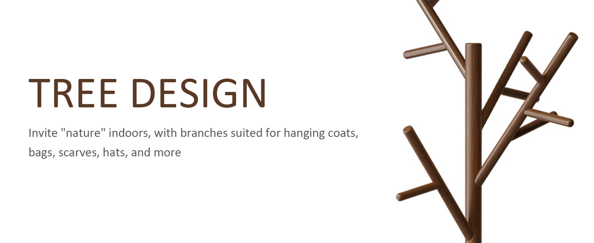 Coat Rack,Solid Wood Coat Rack Freestanding with 12 Hooks,Coat tree freestanding 3 Adjustable Heights for coat, Hats, Handbags,Coat Stand for Entryway,Bedroom (Walnut)