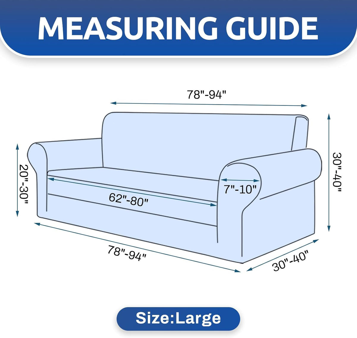 Stretch Sofa Cover Slipcover ,Couch Covers for 3 Cushion Couch Sofa pet Friendly (78"-94") Furniture Protector Sofa with Elastic Bottom for Kids,Dog, Jacquard Small Checked(Large,Black)
