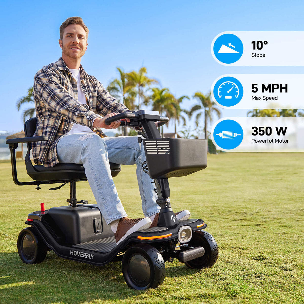 Hoverfly T5 FDA-cleared Electric 4-Wheel Premium Mobility Scooter ((👻Halloween Sale))