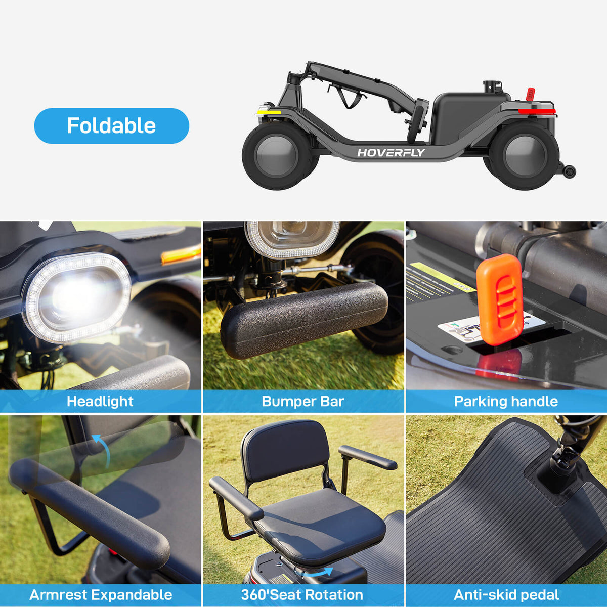 Hoverfly T5 FDA-cleared Electric 4-Wheel Premium Mobility Scooter ((👻Halloween Sale))