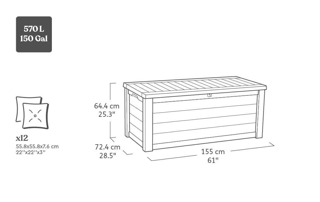 Westwood 150 Gallon Deck Box - Brown