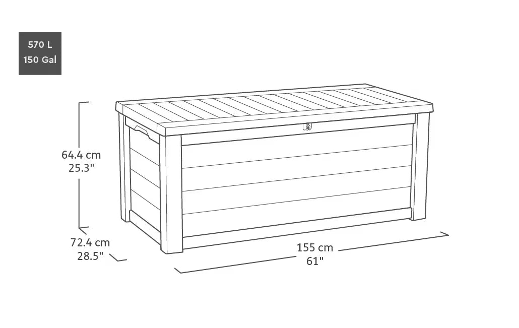 Westwood 150 Gallon Deck Box - Brown