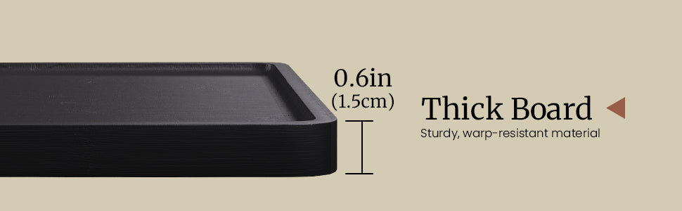 Bamboo Serving Tray,9.8x5.9 Inch Decorative Trays Platter for Coffee Table,Living Room,Bar,Party,Mini Charcuterie Boards Cheese Board,Home Decor(Black)