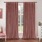 Green Velvet Curtains 84 Inch Length, Thermal Insulated Blackout Curtains Room Darkening Drapes with Back Tab and Rod Pocket for Living Room/French Door, Set of 2 Panels, 52 x 84 Inch