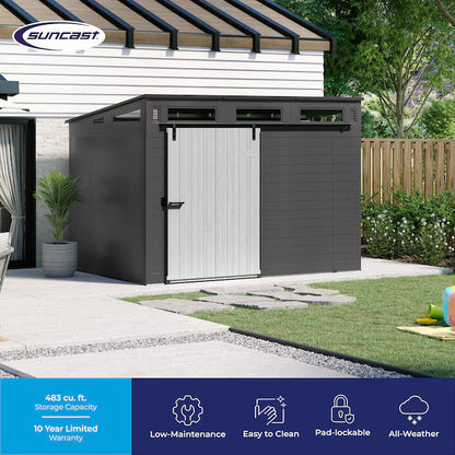 Suncast Modernist 10 ft x 7 ft. Sliding Door Storage Shed