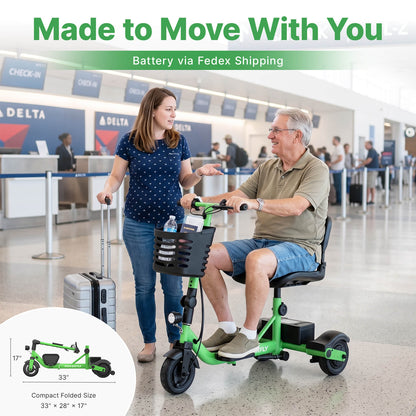 Hoverfly T3 3-wheel Foldable Mobility Scooter for Adults (👻Halloween Sale)