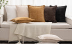 Grey Decorative Throw Pillow Covers 18x18 Inch Set of 2 Cozy Soild Chenille Cushion Cases Soft Textured Square Couch Pillows Cover Boho Accent Farmhouse Pillowcases for Sofa Bed