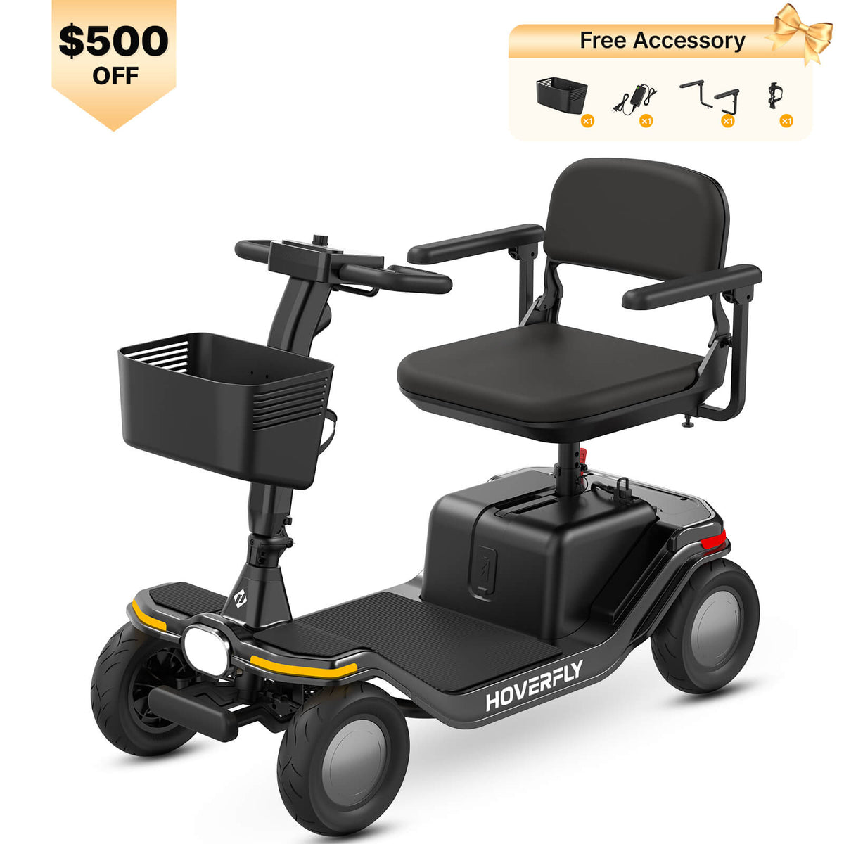 Hoverfly T5 FDA-cleared Electric 4-Wheel Premium Mobility Scooter ((👻Halloween Sale))