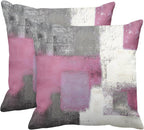 Emvency Set of 2 Throw Pillow Covers Modern Abstract Painting Blue White and Gray Decorative Sofa Pillow Cases Home Decor Standard Square 18x18 Inches Pillowcases