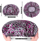 4 PCS Shower Caps for Women, Elastic and Reusable Bath Caps, Double Waterproof Layers Shower Cap, Bathing Shower Caps, Environmental Protection Hair Bath Hat - Printed Color