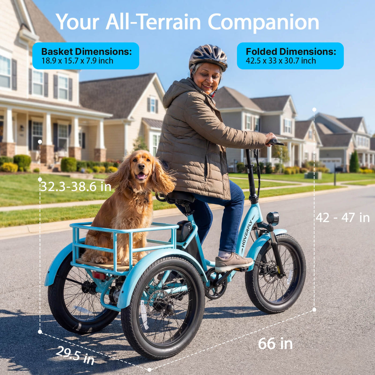 Hoverfly® ET1 Folding Electric Trike 15.5mph | 61 Miles Max Range ((👻Halloween Sale))