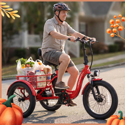 Hoverfly® ET1 Folding Electric Trike 15.5mph | 61 Miles Max Range ((👻Halloween Sale))