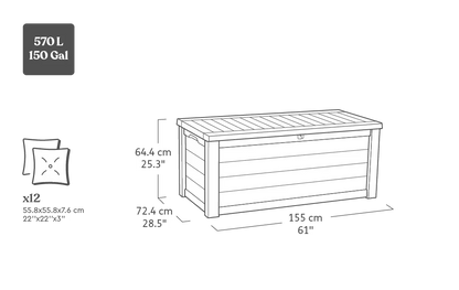 Westwood 150 Gallon Deck Box - Brown