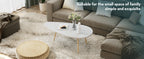 SAYGOER Modern Coffee Table White Oval Coffee Tables for Living Room Simple Center Table for Small Space Home Office Easy Assembly 22.2" D x 42.5" W x 17.1" H, White