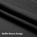 No Hook Waffle Shower Curtain with Snap in Fabric, Waterproof Shower Curtains with See Through Top Window, Hotel Luxury Heavy Duty Bathroom Curtain and Liner Set, 72'' x 75'', Black