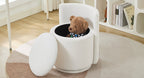 Velvet Vanity Chair with Storage, 360° Swivel Makeup Chair with Wave Back, No Assembly Small Accent Stool for Bedroom, Dressing, Living Room, White